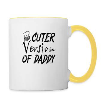 Cuter Version of Daddy - Tasse zweifarbig - Weiß/Gelb - Rechts