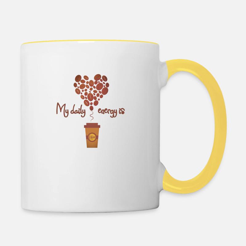 coffee - Mug contrasté - blanc/jaune