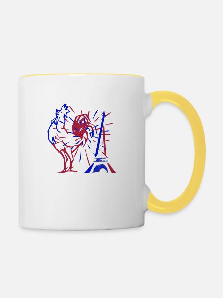 Frankreich - Tasse zweifarbig - Weiß/Gelb