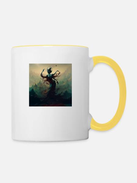 ARTWORK SPIRITUAL _07 - Tasse zweifarbig - Weiß/Gelb
