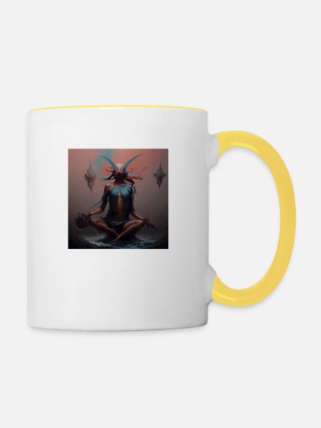 ARTWORK SPIRITUAL _08 - Tasse zweifarbig - Weiß/Gelb