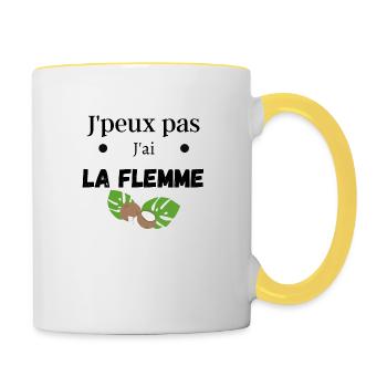 LA FLEMME - Mug contrasté - blanc/jaune - Droite