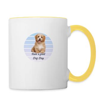 Bonne journée 2 - Mug contrasté - blanc/jaune - Droite