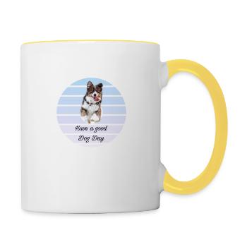 Bonne journée 3 - Mug contrasté - blanc/jaune - Droite