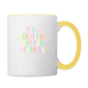 It's a beautiful day for learning - Contrasting Mug - white/yellow - Right