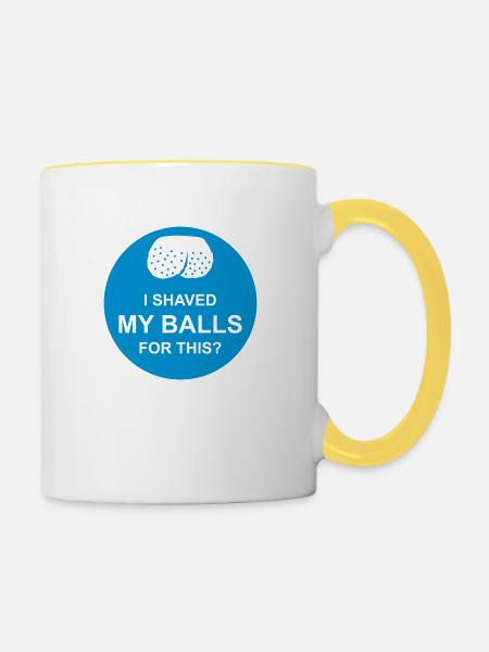 I shaved my balls - Tasse zweifarbig - Weiß/Gelb