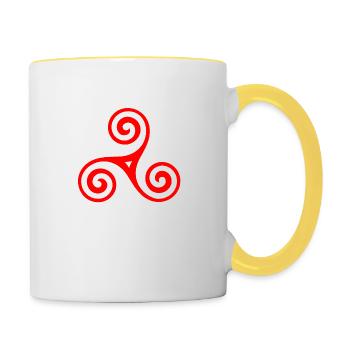 Symbole celtique - Mug contrasté - blanc/jaune - Droite