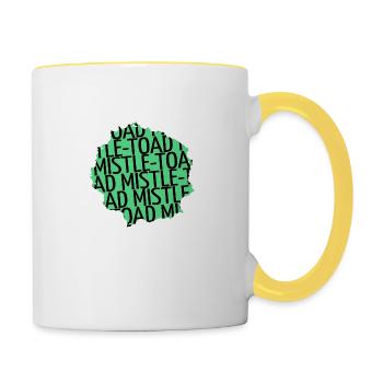 dinosaur tshirt bday fun gift awkward santa - Tasse zweifarbig - Weiß/Gelb - Rechts