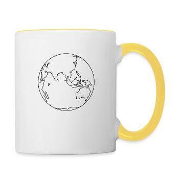 Erde - Tasse zweifarbig - Weiß/Gelb - Rechts
