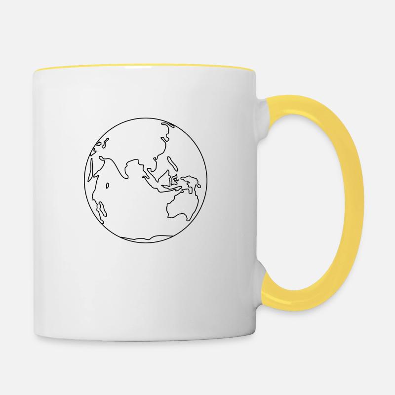Erde - Tasse zweifarbig - Weiß/Gelb