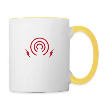 I'm Radio-Active Amateur Radio Operator - Tasse zweifarbig - Weiß/Gelb - Rechts