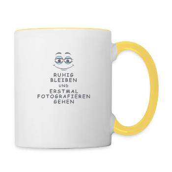 Fotografieren gehen - Tasse zweifarbig - Weiß/Gelb - Rechts