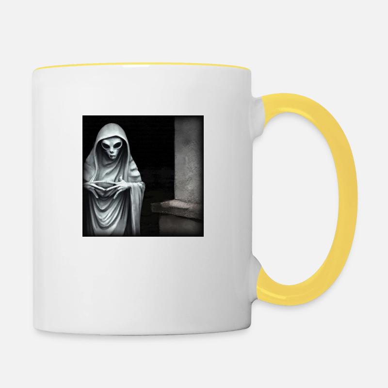 Spooky Alien - Contrasting Mug - white/yellow