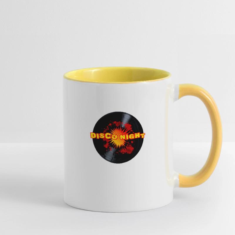 Disco Night Exploding Long Playing Record Contrasting Mug
