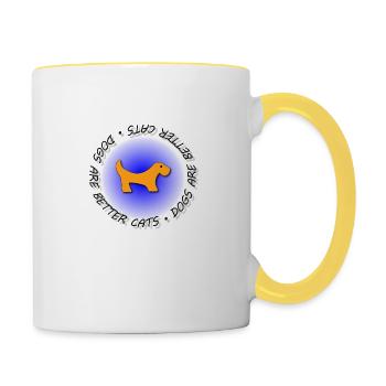 Nur für Hundeliebhaber - Tasse zweifarbig - Weiß/Gelb - Rechts