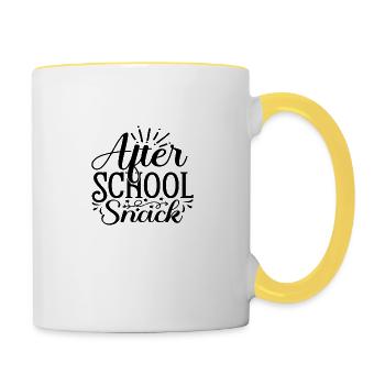 Collation après l’école - Mug contrasté - blanc/jaune - Droite