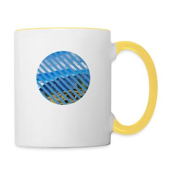 Alpes Circle Randonnée Montagnes Cadeau Photo Vacances - Mug contrasté - blanc/jaune - Droite