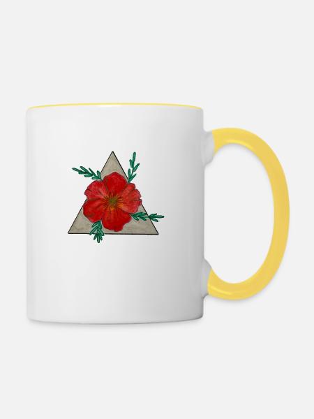 Flower of love - Contrasting Mug - white/yellow
