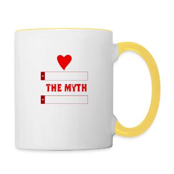 Mama Mama Die Frau Der Mythos Die Legende - Tasse zweifarbig - Weiß/Gelb - Rechts