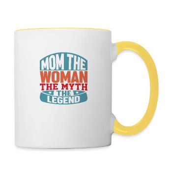 Mama Mama Die Frau Der Mythos Die Legende - Tasse zweifarbig - Weiß/Gelb - Rechts
