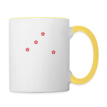 Tut mir leid, dass ich zu spät komme, ich habe Kinder - Tasse zweifarbig - Weiß/Gelb - Rechts