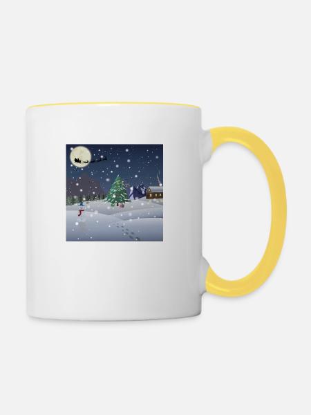Heilige Illustration - Tasse zweifarbig - Weiß/Gelb