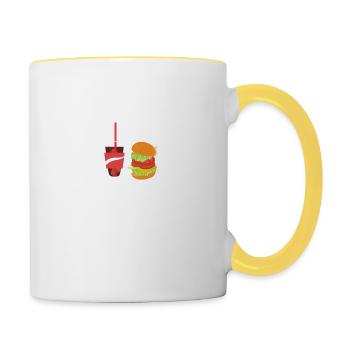 Burger is my Valentine - Contrasting Mug - white/yellow - Right