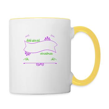 Beach Christen Fun Dino Beard Dinosaur Fan - Contrasting Mug - white/yellow - Right