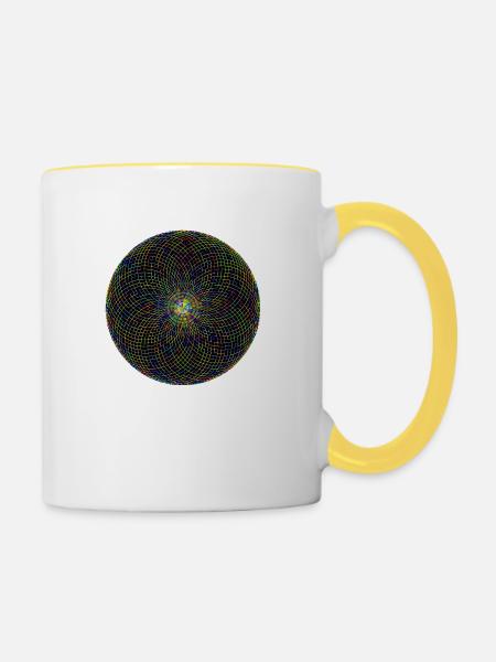 Muster - Tasse zweifarbig - Weiß/Gelb