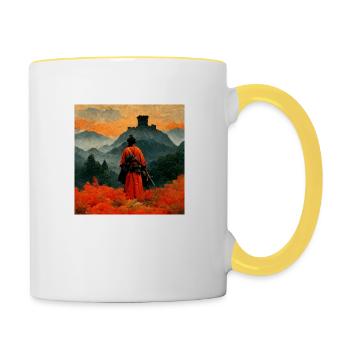 Samurai Knight - Tasse zweifarbig - Weiß/Gelb - Rechts