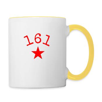 Antifascist Action 161 red star - Tasse zweifarbig - Weiß/Gelb - Rechts