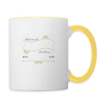 gift baking gift geek happy pastry christen - Tasse zweifarbig - Weiß/Gelb - Rechts