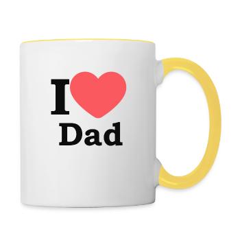 I Love dad - Contrasting Mug - white/yellow - Right