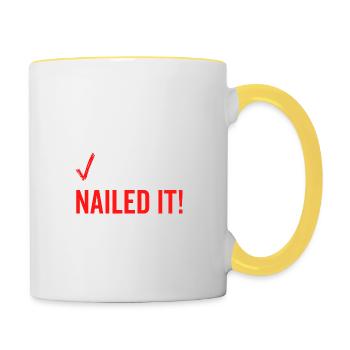 Retirement To Do List Wake Up Nailed It - Contrasting Mug - white/yellow - Right