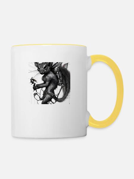 Serie: Monster of mind - Tasse zweifarbig - Weiß/Gelb