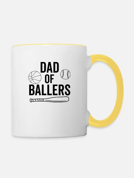 Vater der Ballers - Tasse zweifarbig - Weiß/Gelb