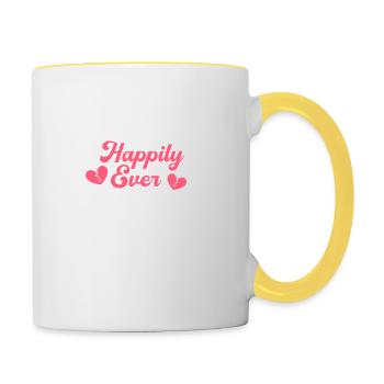 ... Et elle a vécu heureuse pour toujours après le divorce ex - Mug contrasté - blanc/jaune - Droite