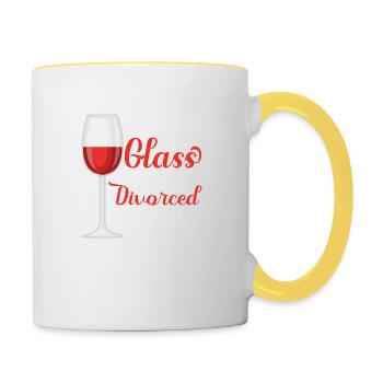 Remplir mon verre Je viens de divorcer ce cul divorcé m - Mug contrasté - blanc/jaune - Droite