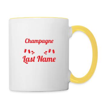 Pop Le a récupéré mon nom de famille Divorce Sq - Mug contrasté - blanc/jaune - Droite