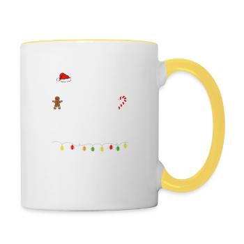 Most Likely To Play Video Game on Christmas - Contrasting Mug - white/yellow - Right