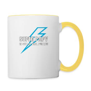 Super papy - Mug contrasté - blanc/jaune - Droite