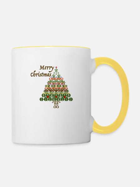 Christmas22 Collection - Tasse zweifarbig - Weiß/Gelb