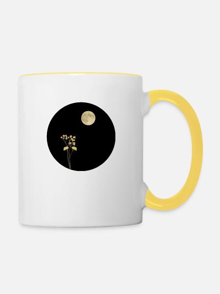 Full Moon - Tasse zweifarbig - Weiß/Gelb