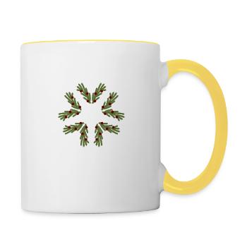Flocon de Noël moche - Mug contrasté - blanc/jaune - Droite