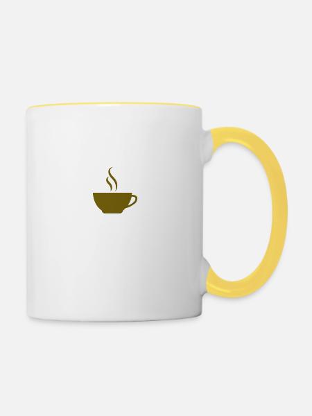 Caffeine Queen - Tasse zweifarbig - Weiß/Gelb