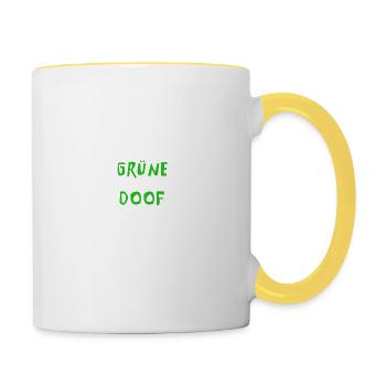 Jeder 4. Grüne ist genauso doof wie die anderen 3 - Tasse zweifarbig - Weiß/Gelb - Rechts