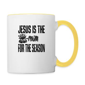 Jesus is the reason for the Season - Contrasting Mug - white/yellow - Right