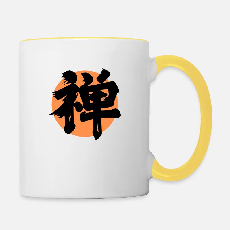 Zen Kanji Orange - Contrasting Mug - white/yellow