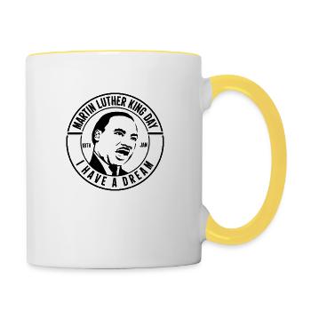 MARTIN LUTHER KING - Mug contrasté - blanc/jaune - Droite