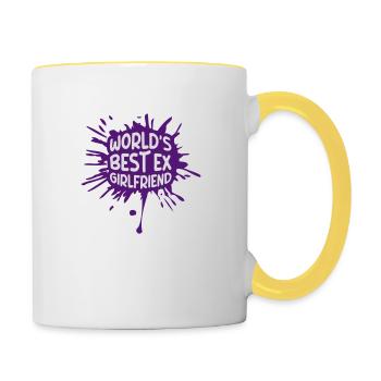 worlds best ex girlfriend - Tasse zweifarbig - Weiß/Gelb - Rechts